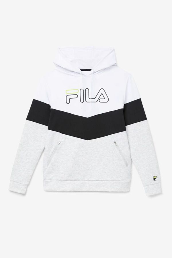 Fila Gerado Tech Men's Hoodies - White/Light Grey/Light Green,NZ 602-54638